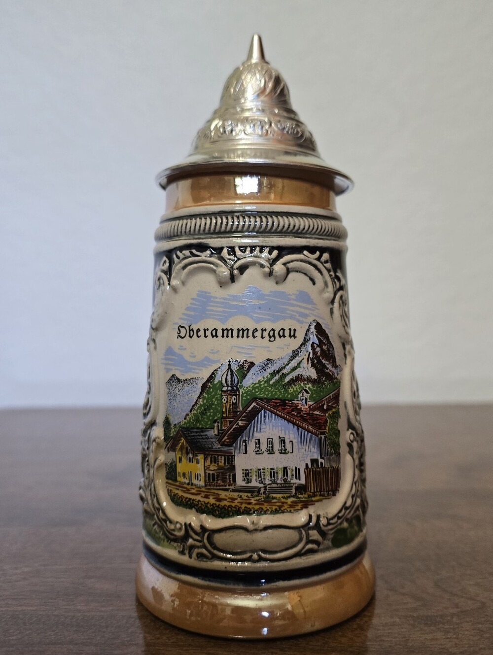 Vintage Gerz West Germany Lidded Beer Stein - Oberammergau Scene - Picture 3 of 14